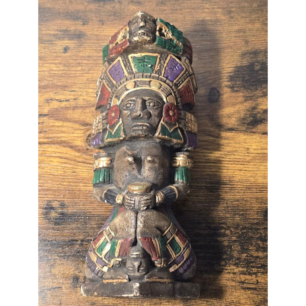 Mayan Statue, 11"‎ inches, Multicolor - Picture 7 of 9